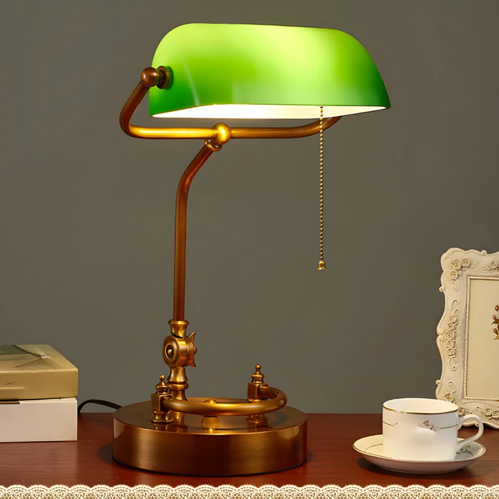 Brass 1-Light Glass Table Lamps