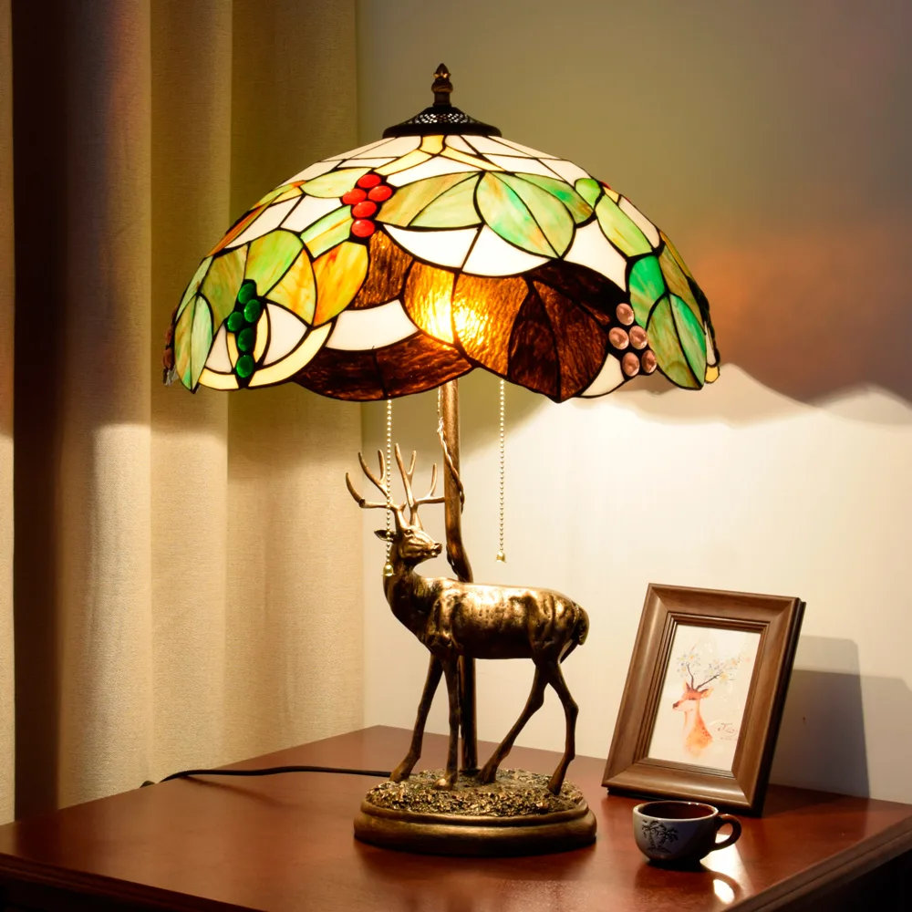 2-Light Glass Table Lamp