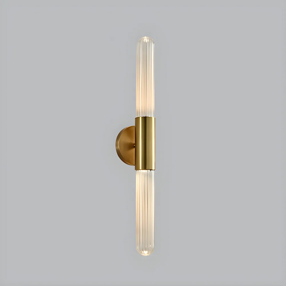 Brass 2-Light Glass Cylinder