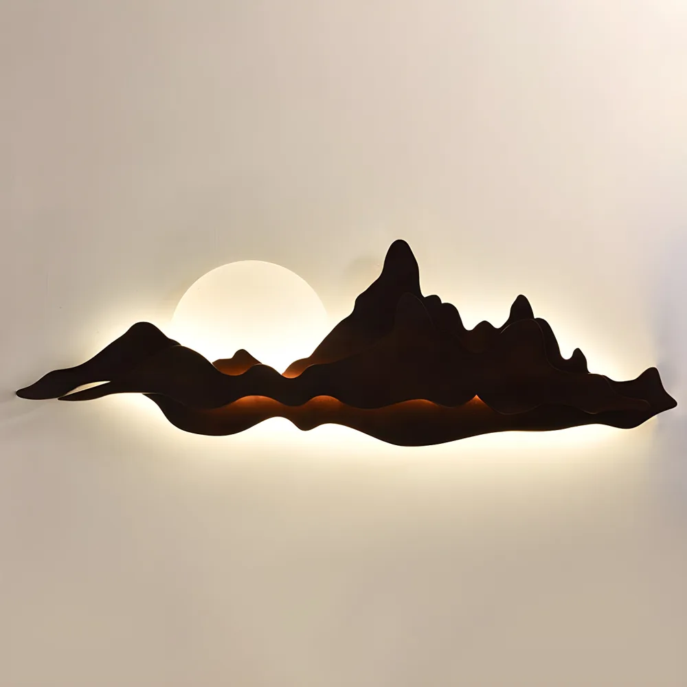 Natural Wood 1-Light Acrylic Geometric