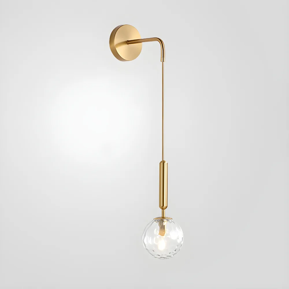 Gold 1-Light Glass Globe