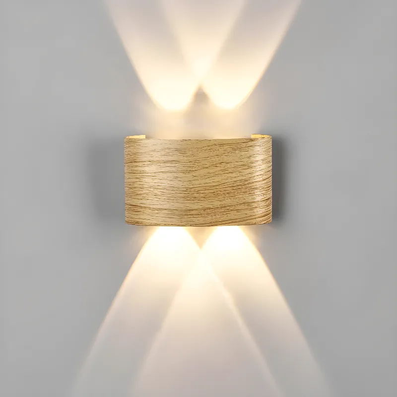 Walnut 4-Light Plastic Standard Wall Light