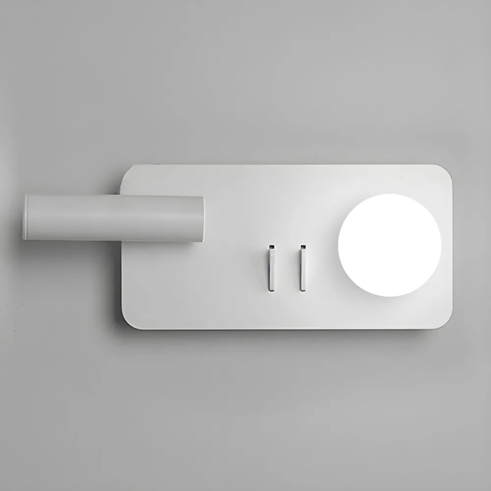 White 2-Light Acrylic Reading Wall Sconce