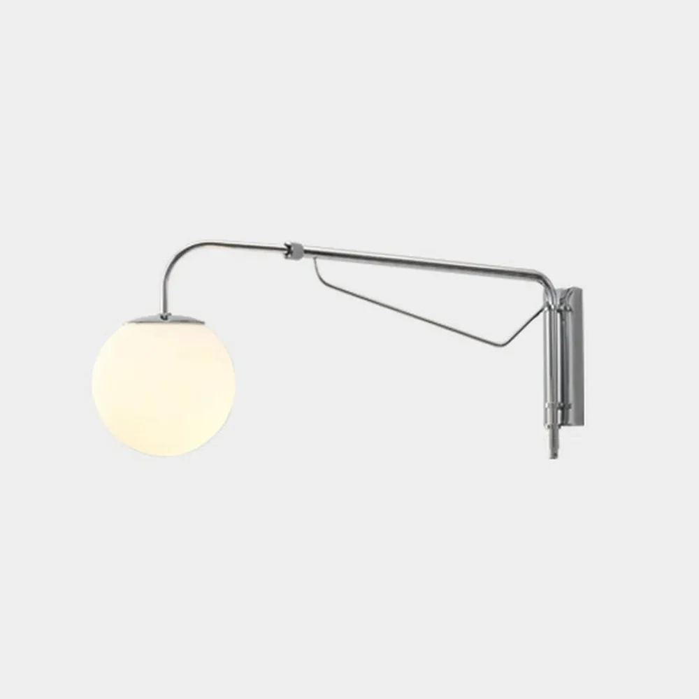 White 1-Light Glass Telescopic