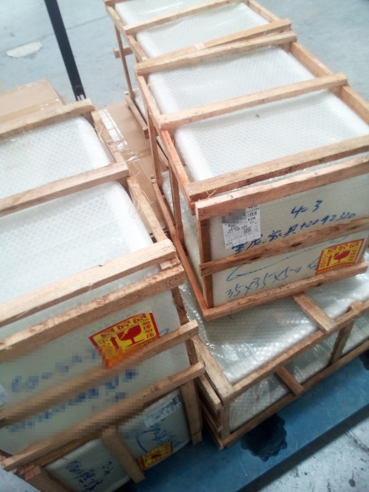Two-drawer nightstands as received — shipping record SR-2026-073