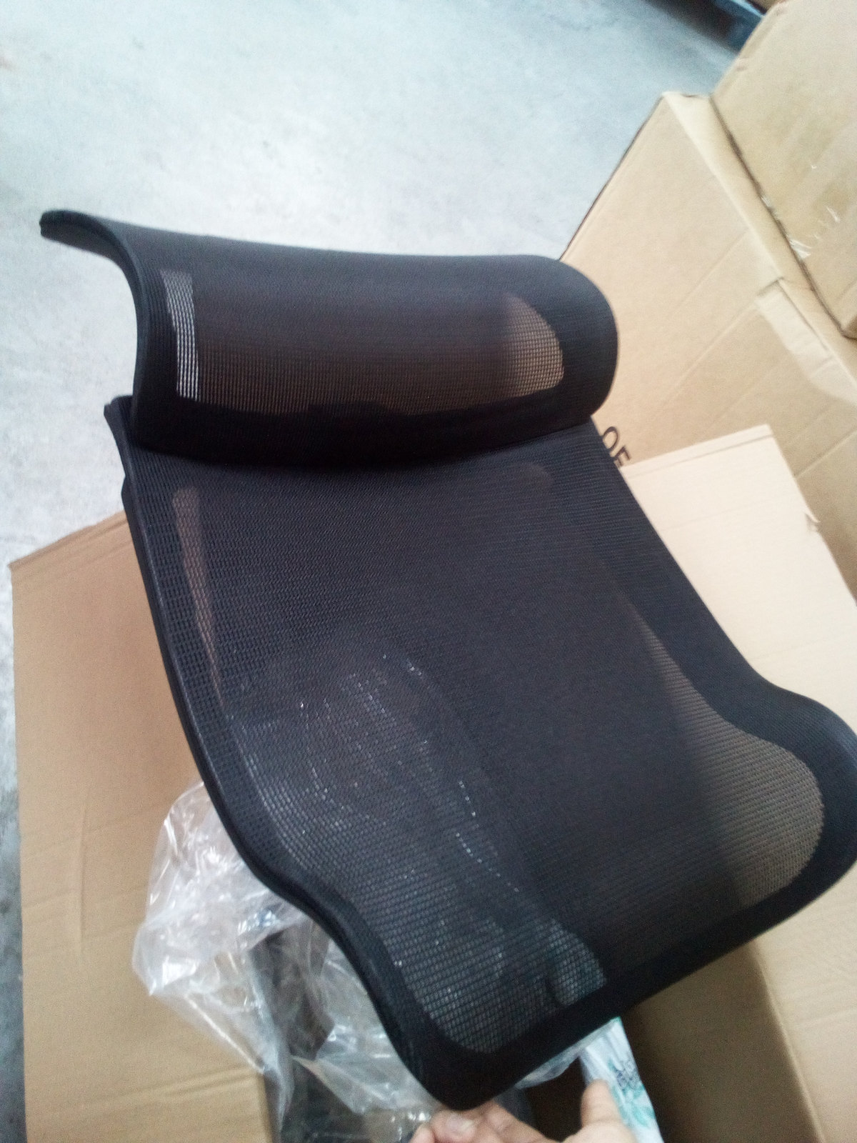 Office chair with a bow-leg base — Opened on our floor