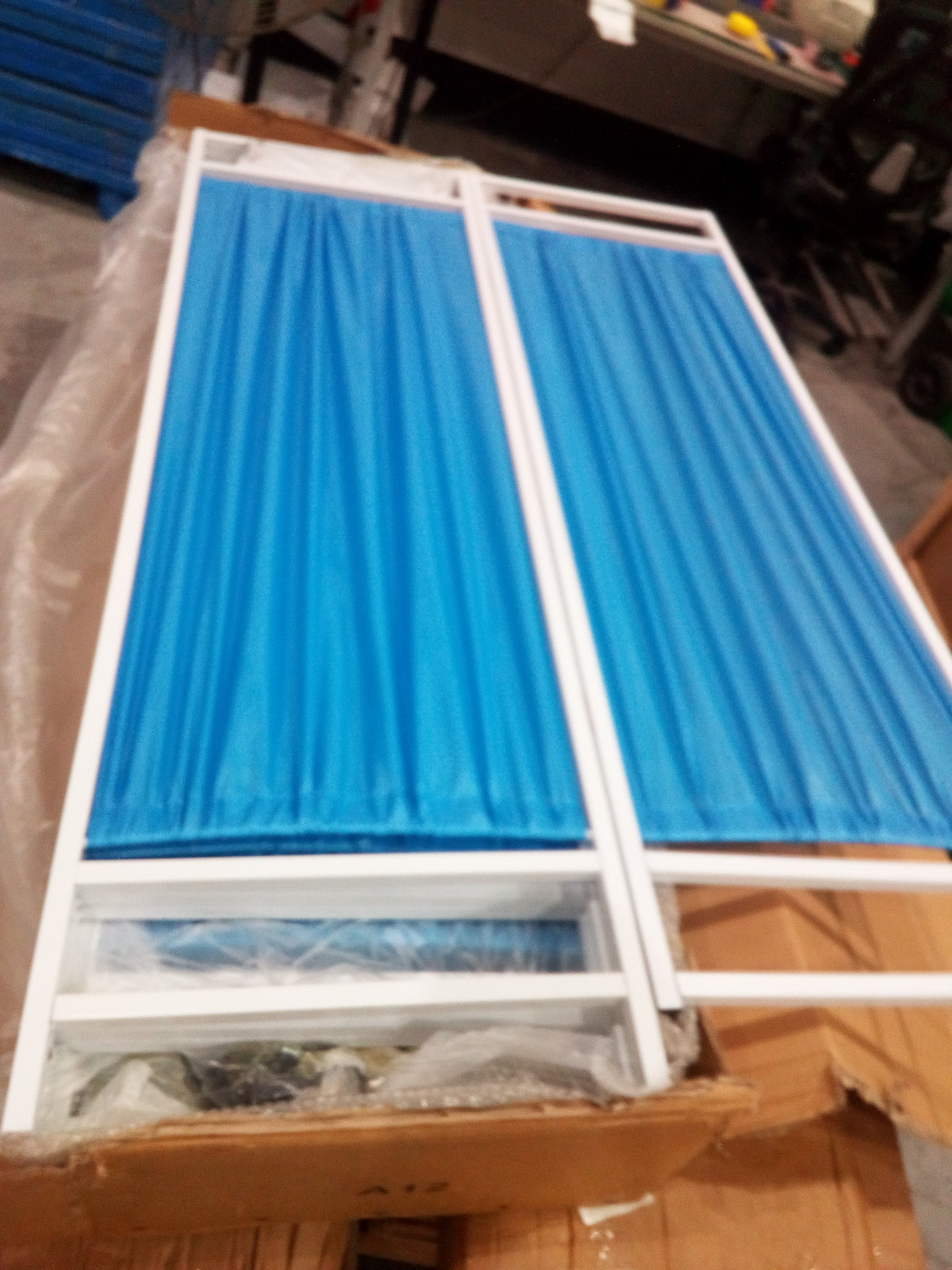 Four-panel folding room divider — Opened on our floor