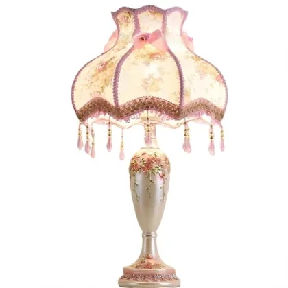 European-Style Garden lamp Creative Warm Pink lamp Bedroom Bedside