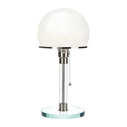 White 1-Light Glass Table Lamp