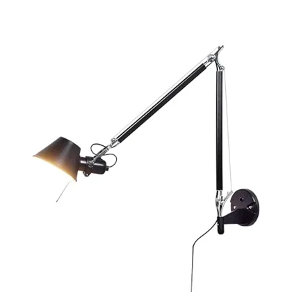 Modern Simple Telescopic Folding Rocker arm Black Wall lamp