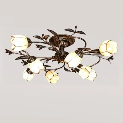 31.5 Inch 8-Light Branch Shaped Ceiling Lights, Creative Retro