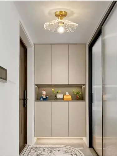 American Simple Copper Sunflower Glass Ceiling Light Corridor Cloakroom