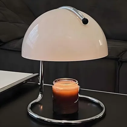 Modern Table Lamp, 8.7 Inch Bauhaus Style Semicircle Shape