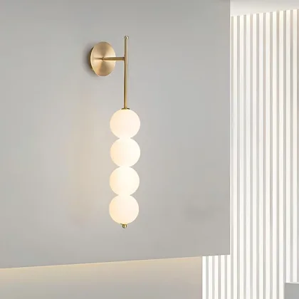 Gold & White Glass Sconce