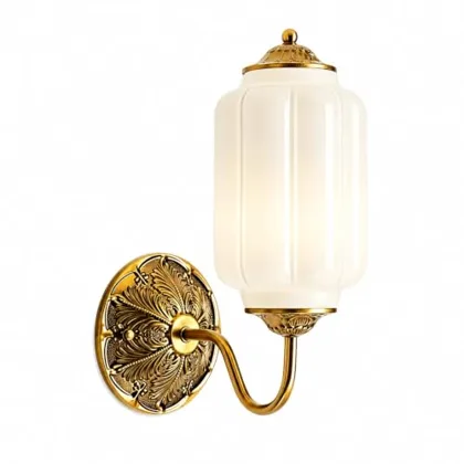 Gold and White Sconce