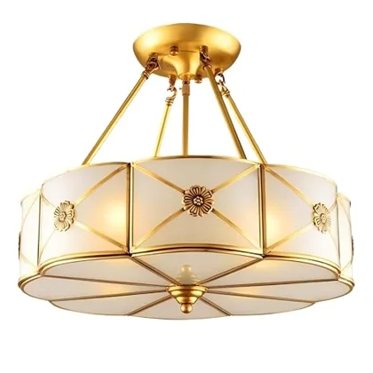 23.6 Inch Semi Flush Mount Ceiling Light, 6 Lights