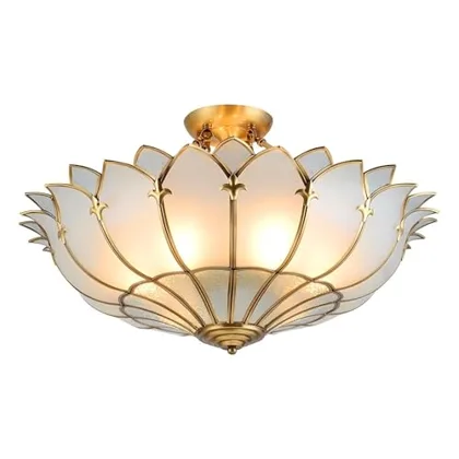 23.6 Inch Semi Flush Mount Ceiling Light, 6 Lights