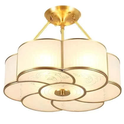 23.6 Inch Semi Flush Mount Ceiling Light, 6 Lights