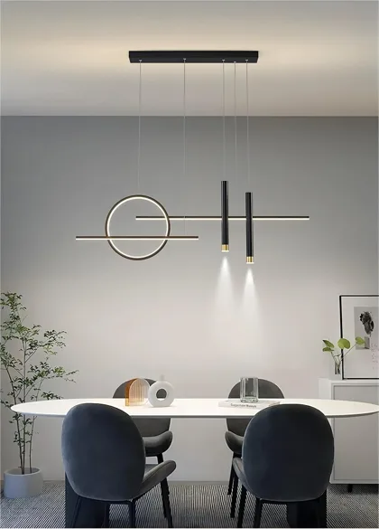 Black 5-Light Aluminum Chandelier