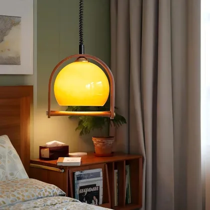Orange 1-Light Glass Pendant