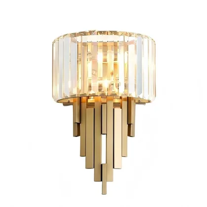 Gold 2-Light Crystal Sconce