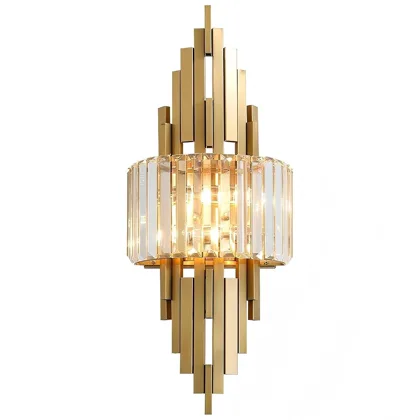 Gold 2-Light Crystal Sconce