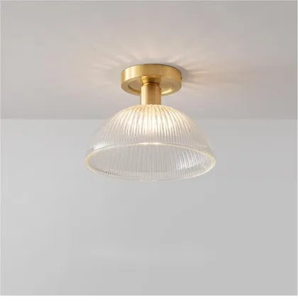 American Simple All-Copper Glass Ceiling Light Corridor Cloakroom Light