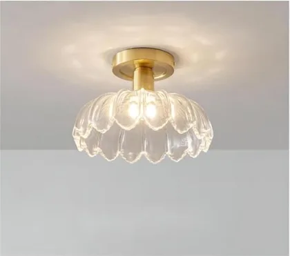 American Simple All-Copper Glass Ceiling Light Corridor Cloakroom Light
