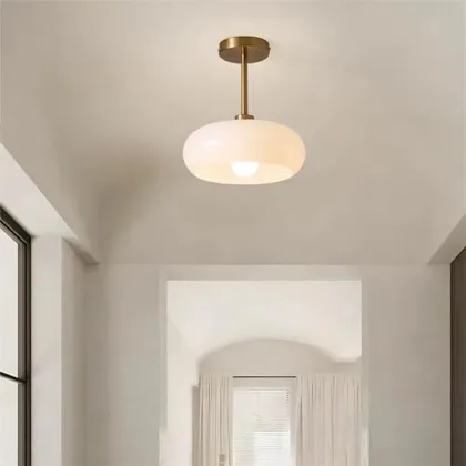 Vintage Glass Recessed Ceiling Light 1 Light Balcony Aisle