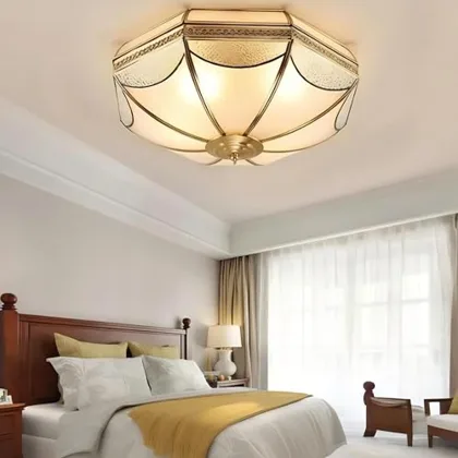 23.6 Inch Flush Mount Ceiling Light, 6 Lights Brass