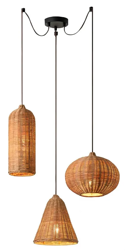 Rattan 3-Light Pendant