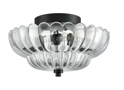 Black Base & Clear Lampshade Close to Ceiling