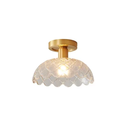 American Simple All-Copper Glass Ceiling Light Corridor Cloakroom Light