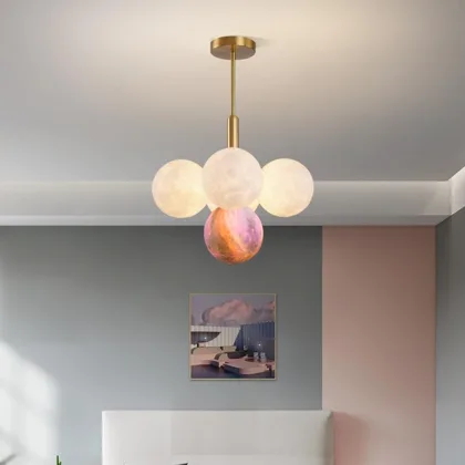Modern Scandinavian Creative Simple Bubble Moon Chandelier