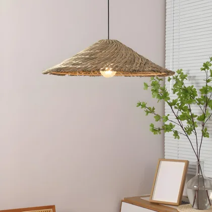 1-Light Straw Chandelier