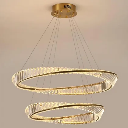 Gold 2-Light Crystal Chandelier