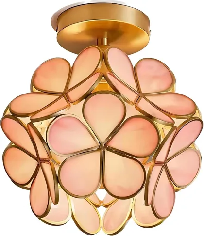 Pink 1-Light Glass Ceiling