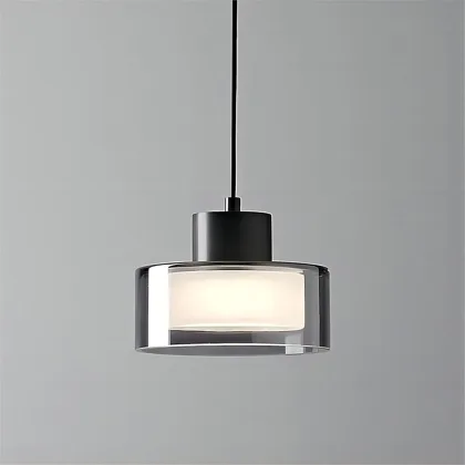 Black 1-Light Glass Pendant