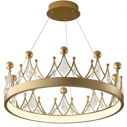 Gold 1-Light Crystal Chandelier