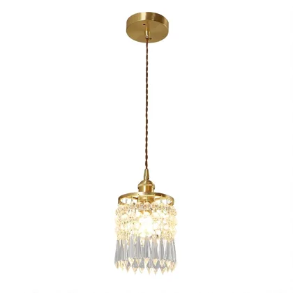 Gold 1-Light Crystal Pendant