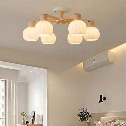 Log Color 6-Light Glass Ceiling