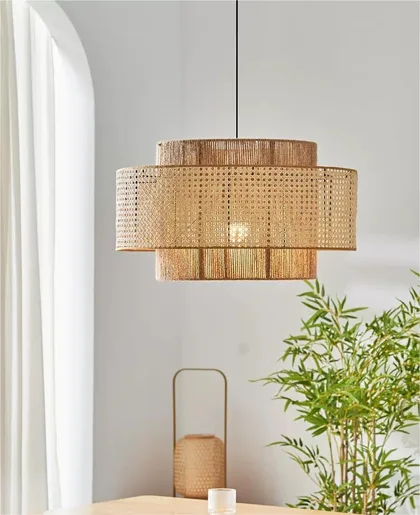 1-Light Rattan Chandelier