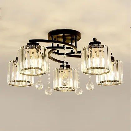 Black 5-Light Crystal Chandelier