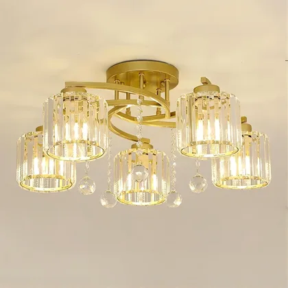 Gold 5-Light Crystal Chandelier