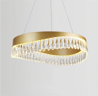 Gold 1-Light Crystal Chandelier