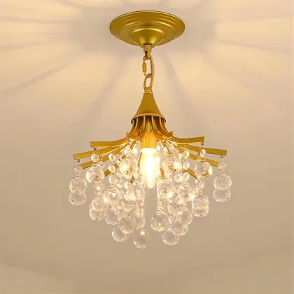 Gold 1-Light Crystal Chandelier