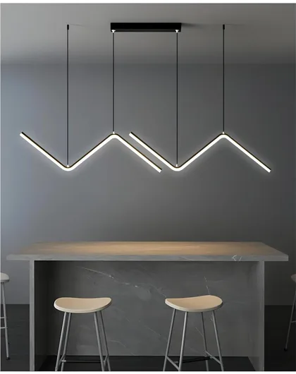 Black 1-Light Aluminum Chandelier