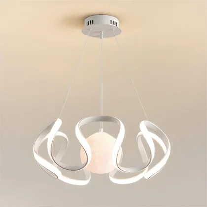 White 1-Light Chandelier