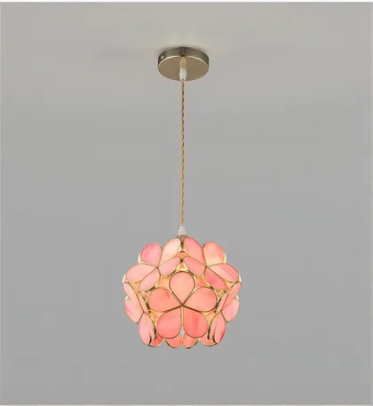 Pink 1-Light Glass Ceiling