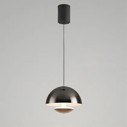 Black 1-Light Iron Pendant